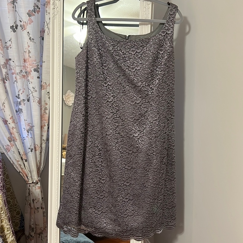 043 Lord and Taylor formal gray dress with jacket